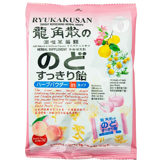 龍角散－白桃草本潤喉糖（80g/袋）