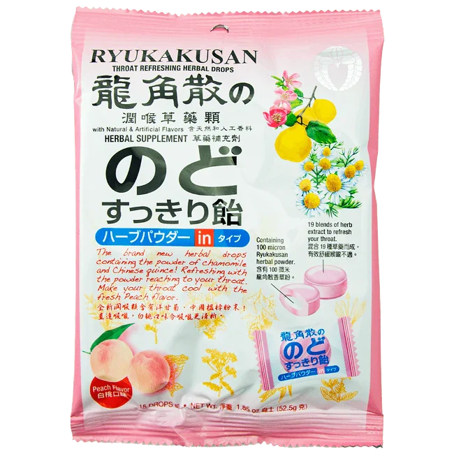 龍角散－白桃草本潤喉糖（80g/袋）