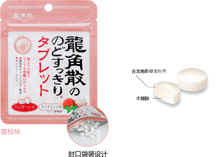 龍角散－荔枝草本潤喉糖(小粒型)（10.4g/袋）